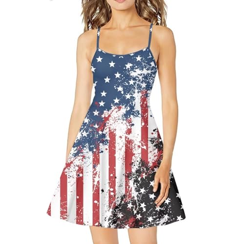 Image of Cozeyat Women Girls Summer Sleeveless Dress Casual Swing Beach Cover Up Knee Length Dresses,Large Size XS-4XL