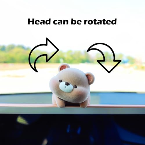 Image of Cute Furry Animal Rear View Mirror Accessories, Car Dashboard Decoration | Soft Texture, Car Interior Accessories, Ornament for Car Screen, Rearview Mirror or Computer Monitor