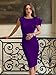 VASAUGE Women's Elegant Formal Bodycon Ruffle Sleeveless Midi Cocktail Party Dress, Medium, Dark Purple