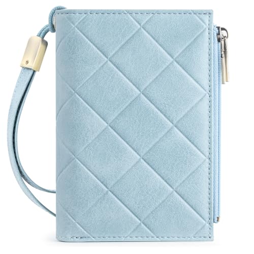 Image of XINNSTAR Small Wallet for Women RFID Blocking Leather Trifold, Blue
