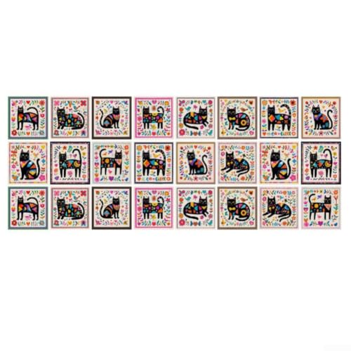 PVC impermeable para azulejos pegatinas gato negro patrón de mosaico para cocina backsplash baño piso auto pared calcomanías 15x15cm 24 piezas