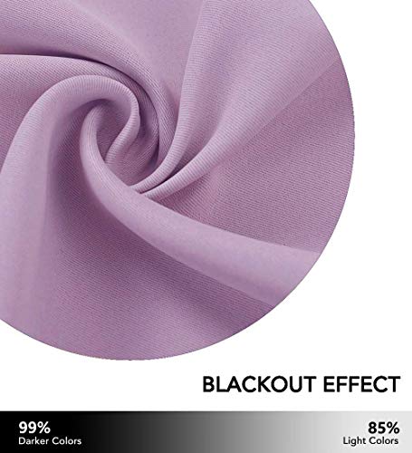 Image of NICETOWN Blackout Curtains for Living Room, Window Curtains Thermal Insulated Room Darkning Drapes, Cold and Heat Reduction Drapes for Kitchen (Lilac, 2 PCs, W42 x L63 inches)