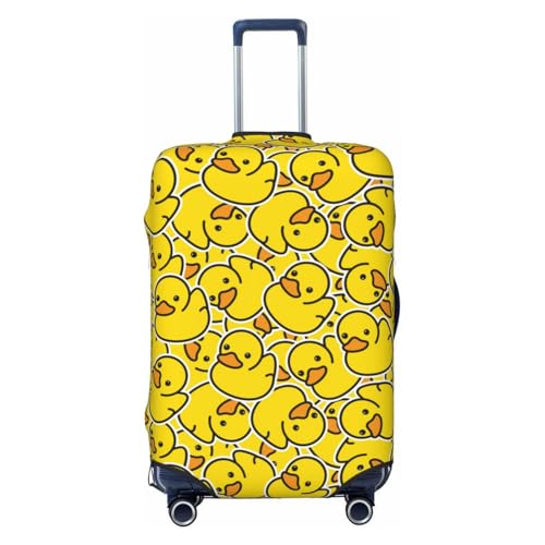 Ducky Cartoon Animal Yellow Print Luggage Covers For Suitcase,Elastic Washable & Stretchable Suitcase Covers For Luggage, Anti-Scratch - Fits 18-32 Inch Luggage-No Luggage Included