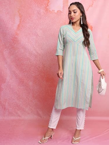 Image of Vishudh Women's Kurta | Regular Fit | Trendy Ethnic Top for Everyday Comfort