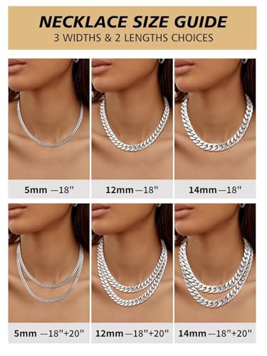 FindChic Chunky Cuban Link Chain for Women, Silver/Gold Plated Choker Trendy Statement Necklace, Thick Curb Chain Hip Hop Punk Jewelry Gift, Unisex Size 5/12/14mm4