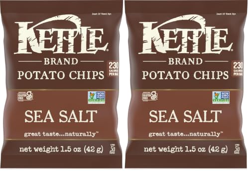 Image of Kettle Brand Potato Chips, Sea Salt, 1.5 Oz (Pack of 2)