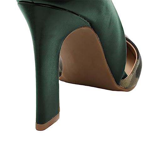 FOWT Women Classic Camouflage Pumps Pointed Toe High Heel Stiletto Pumps Shoes Cutout Design Two Toned Daily Dress Work Girls Shoes Size 8 US2