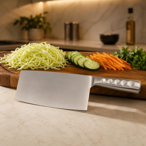 Image of Stainless Steel Hand Grater with Ergonomic Handle | Multipurpose Vegetable, Cheese & Fruit Grater for Kitchen Use | Durable & Easy-to-Clean Flat Grater (CLVR-KNIF)
