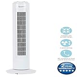 Signature S40012 29” 3 Speed Tower Fan with Oscillation, Adjustable Tilt, White - Image 3