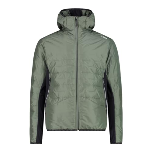 CMP Chaqueta Híbrida PFC Free con Primaloft reciclado para hombre con capucha - 34Z7517, Salvia, 44
