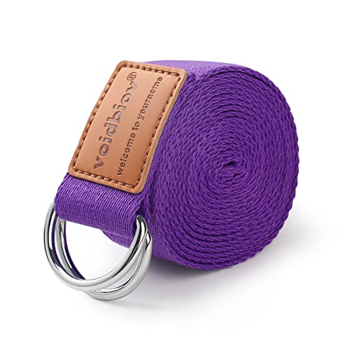 voidbiov D-Ring Buckle Yoga Strap 1.85 or 2.5M, Durable Cotton Adjustable Belt Perfect for Holding Poses, Improving Flexibility and Physical Therapy Dark Purple voidbiov D-Ring Buckle Yoga Strap 1.85 or 2.5M, Durable Cotton Adjustable Belt Perfect for Holding Poses, Improving Flexibility and Physical Therapy Dark Purple