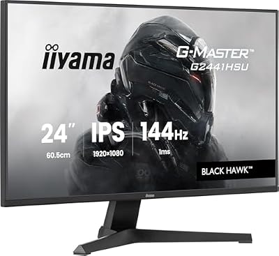iiyama G-Master Black Hawk G2441HSU-B1 Écran 23.8" IPS 1920x1080@144Hz 1ms 350cd 1500:1 Haut-parleurs HDMI/DP/USB HUB (2x2.0) Black Tuner PC Gamer