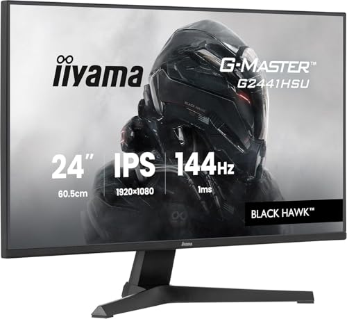 iiyama G-Master G2441HSU-B1 24 inch 144Hz HD Gaming Display, 1ms (MPRT) IPS LCD with Adaptive Sync, 1920 x 1080, HDMI/DP