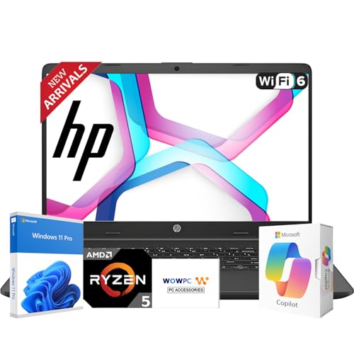 Image of HP 2026 New Business Laptop with MS 365 for the Web, AMD Ryzen 5 7000-Series Processor, 15.6 inch FHD LED Display, 8GB RAM, 512GB PCIE, Fast Charging Speed, Wi-Fi 6, 14.5-Hour Battery Life, Windows 11 Pro