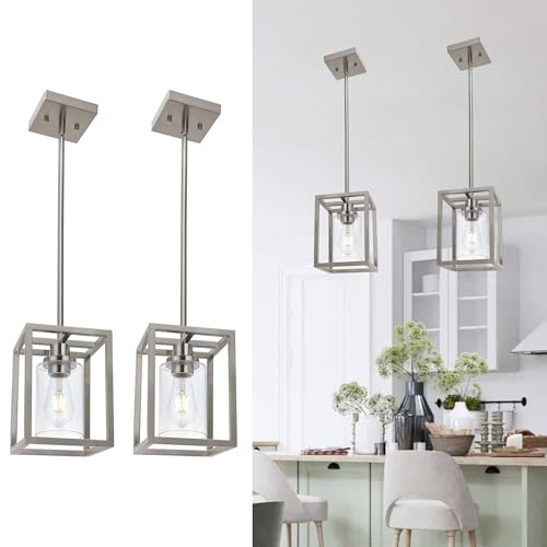 Image of MELUCEE 2 Pack Modern Pendant Light Fixtures for Kitchen Island