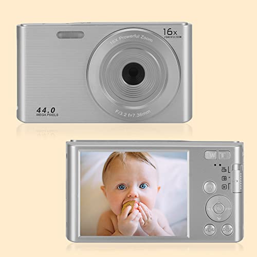 Generic 44MP Vintage Digital Photo Cameras Time-lapse Recording 4K Photographic Compact Vlog Video Recorder Compatible with Children