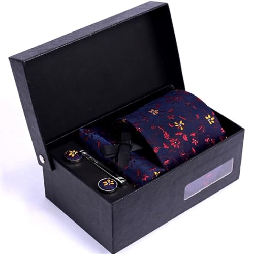 Set de corbata formal para hombre con pañuelo y gemelos