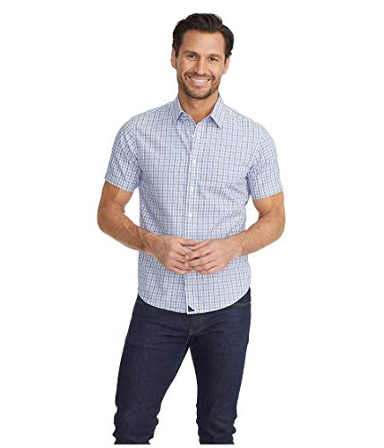 UNTUCKit Dante - Wrinkle Free - Shirt for Men - Narrow Pointed Collar - Short Sleeves - Shirttail Hem