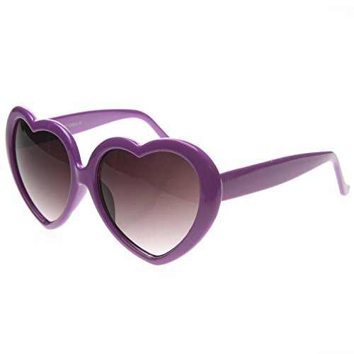 Image of zeroUV Oversized Heart Shaped Sunglasses UV400 Cute Trendy Love Fashion Eyewear for Women 52mm