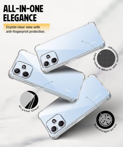 Image of WOW IMAGINE Clear Back Cover Case for Mi Redmi 12 5G | Redmi 12 4G | Poco M6 Pro 5G | Shockproof Soft TPU Case | Cushioned Edges for Ultimate Protection Back Cover Case - Transparent