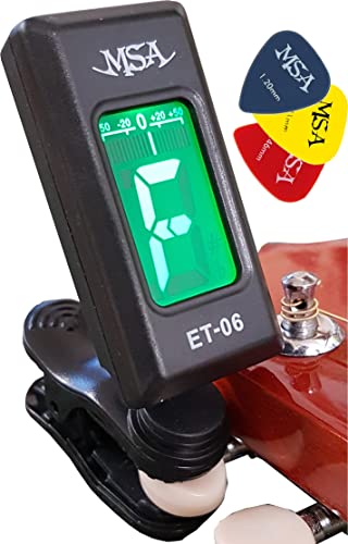 MSA. Guitare accordeur – Tuner à clip – Noir – Chromatique – Bass – Guitare – UKULELE + PIKS - Les Beatles, Paul McCartney, John Lennon, RIngo Starr, George Harrison MSA. Guitare accordeur - Tuner à clip - Noir - Chromatique - Bass - Guitare - UKULELE + PIKS