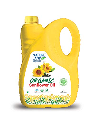Image of Natureland Organics Sunflower Oil Jar, 5 L & Moong Dal Yellow /Split Washed Pouch, 1 kg