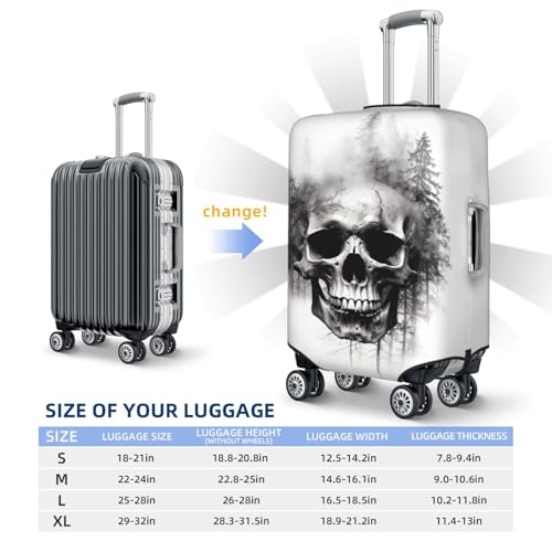 Skull Forest Double Exposure Elastic Travel Luggage Covers Dustproof Scratch-Resistant Suitcase Protector Fit 22-24 Inch4