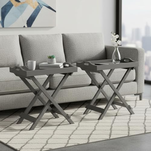 Lavish Home Folding TV Tray Table - Contemporary Side Table