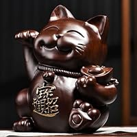 Amazon.co.jp: 招き猫 置物 おしゃれ 金運・招福 招き猫 木製 木彫り