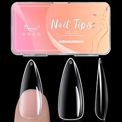 Long Clear Almond Nail Tips