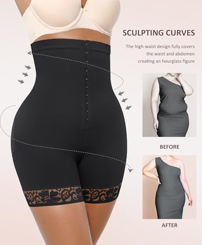 FeelinGirl Butt Lifter Shapewear Tummy Control Shorts Body Shaper for Women with Lace Trim2