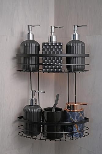 SEVVY Corner Shelf Rack for Kitchen, Drill-Free Bathroom Organise...