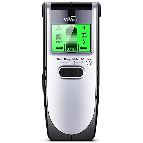 Stud Finder Wall Scanner - Vivreal 4 In 1 Stud Finder With Lcd Display, Beam Finder Center Finding & Sound Warning, Wall Scanner For The Center And Edge Of Wood Ac Wire Metal Studs (Black Silver) #TOP5