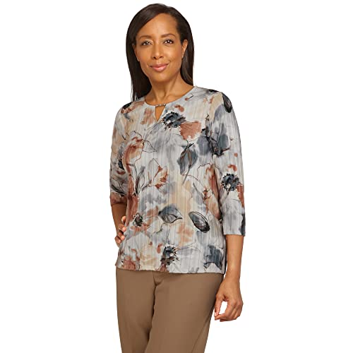 Haut en maille texturée de qualité supérieure style floral aquarelle Dunner