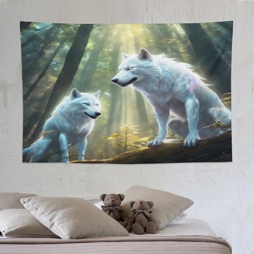 Loup tapisserie murale suspendue 150x230 pour salon et chambre