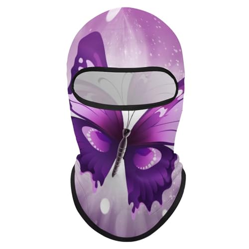 Balaclava Mask for Men Ski Mask for Women Purple Butterfly Full Face Mask Face Cover for Cycling miniatura 7