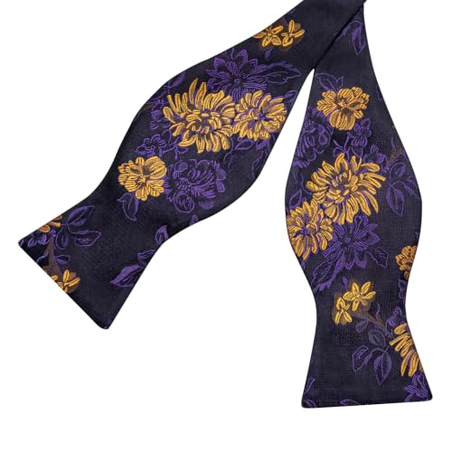 Image of DiBanGu Silk Bowtie Mens Woven Self-Tied Bow Tie Wedding Party