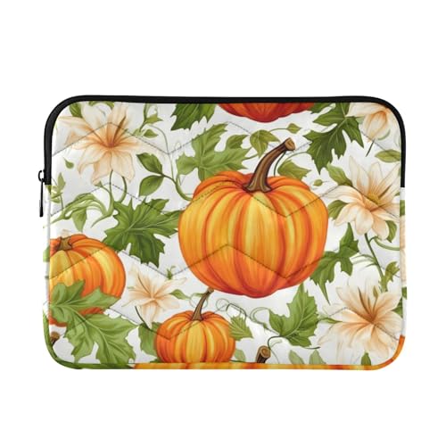 Funda para portátil 13-14 pulgadas con flores y calabazas