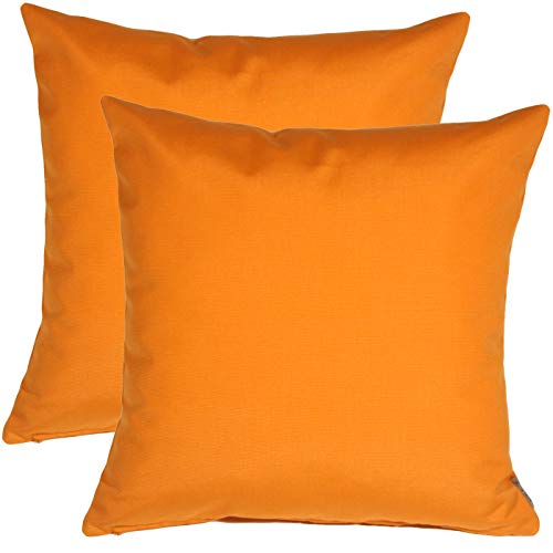 PILLOW DÉCOR Sunbrella Outdoor Pillow, Tangerine Orange, 20