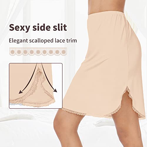 Half Slips for Women Underskirt Short Mini Skirt with Floral Lace Trim3