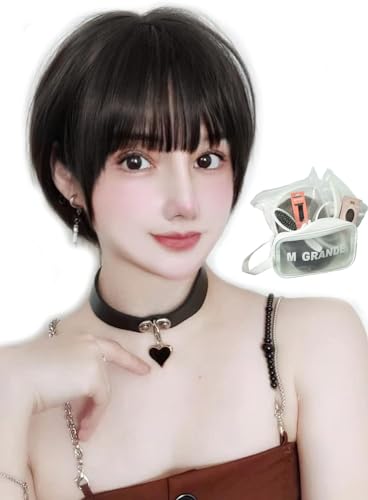 MGRANDE wig premium line 【 active top stylist produce 】 6 items set inner color line women's original wig semi-long small face effect（brown blacksh DY08A）