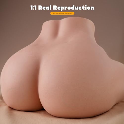 Image of Silicone Sex Doll for Men with Gel-Filled Big Ass | 9LB Ultra-Realistic Soft Buttock with Textured Vagina Anal Holes, Pocket Pussy Silicone-Sex Torsos Sex Toys for Men