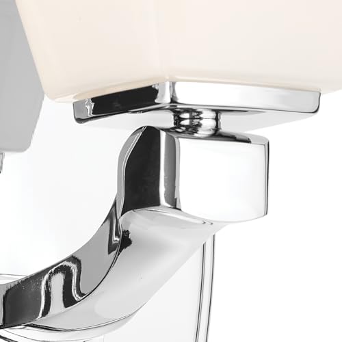 Image of Kichler Marant 5 inch 1-Light Wall Sconce Bathroom Light Fixture with Opal Glass in Chrome for Powder Room, Hallway, Fireplace, Modern Vanity Lighting (5 inch W x 9.5 inch H), 55214CH