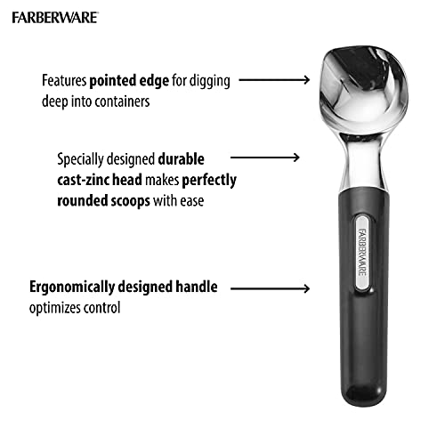 Farberware Colher de sorvete macia profissional, 20 cm, preta
