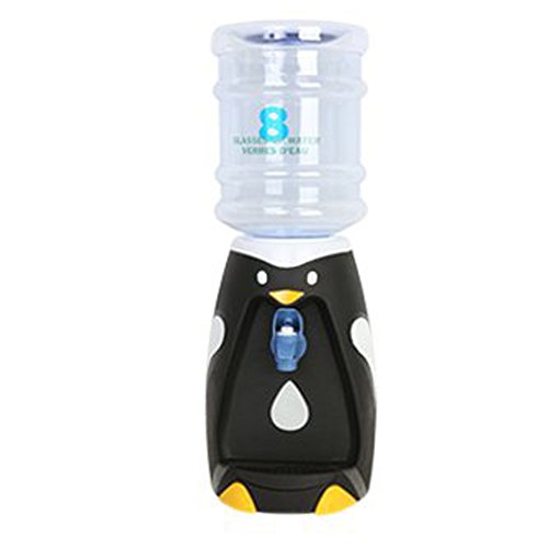 Animal Water Dispenser Water Bottle Dispenser Stand for Kids/75oz/ 2.2L/ 0.58Gallon (Black Penguin)