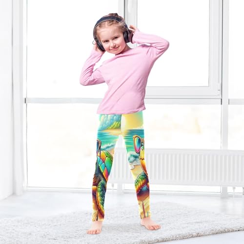 Toddler Girls Leggings Printed Yoga Pants Leggings Turtle Wearing Sunglasses for Kids4
