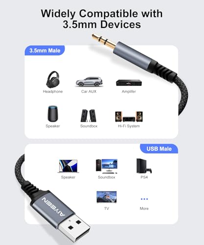 Cable USB a 3.5mm para audio, 1 m miniatura 7