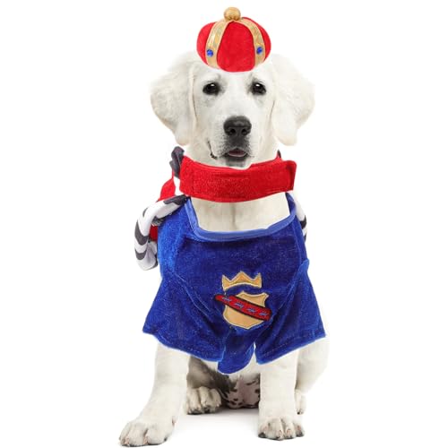 Disfraz Beaupretty corona y capa para perros tamaño M miniatura 5