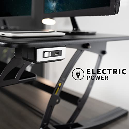 VIVO 42" Electric Standing Desk Converter with Dual-Platform Tray — view 4