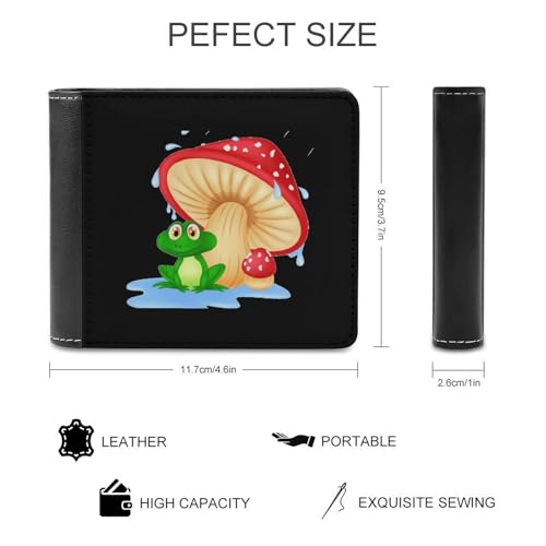 Mushroom with Toad Bifold Wallets for Men Leather Clutch Purses with Card Slots with 6 Credit ID Card Slot2